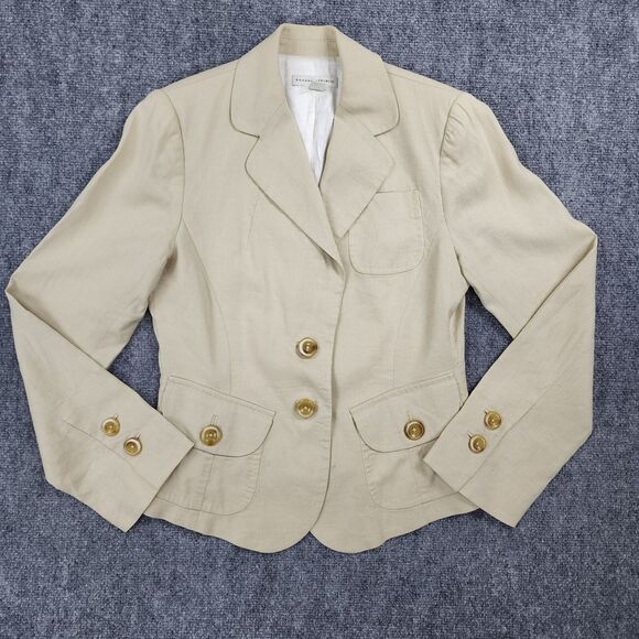 Banana Republic Jackets & Blazers - Banana Republic Blazer Womens 6 Beige Linen Stretch Blend Casual Y2K Career Coat